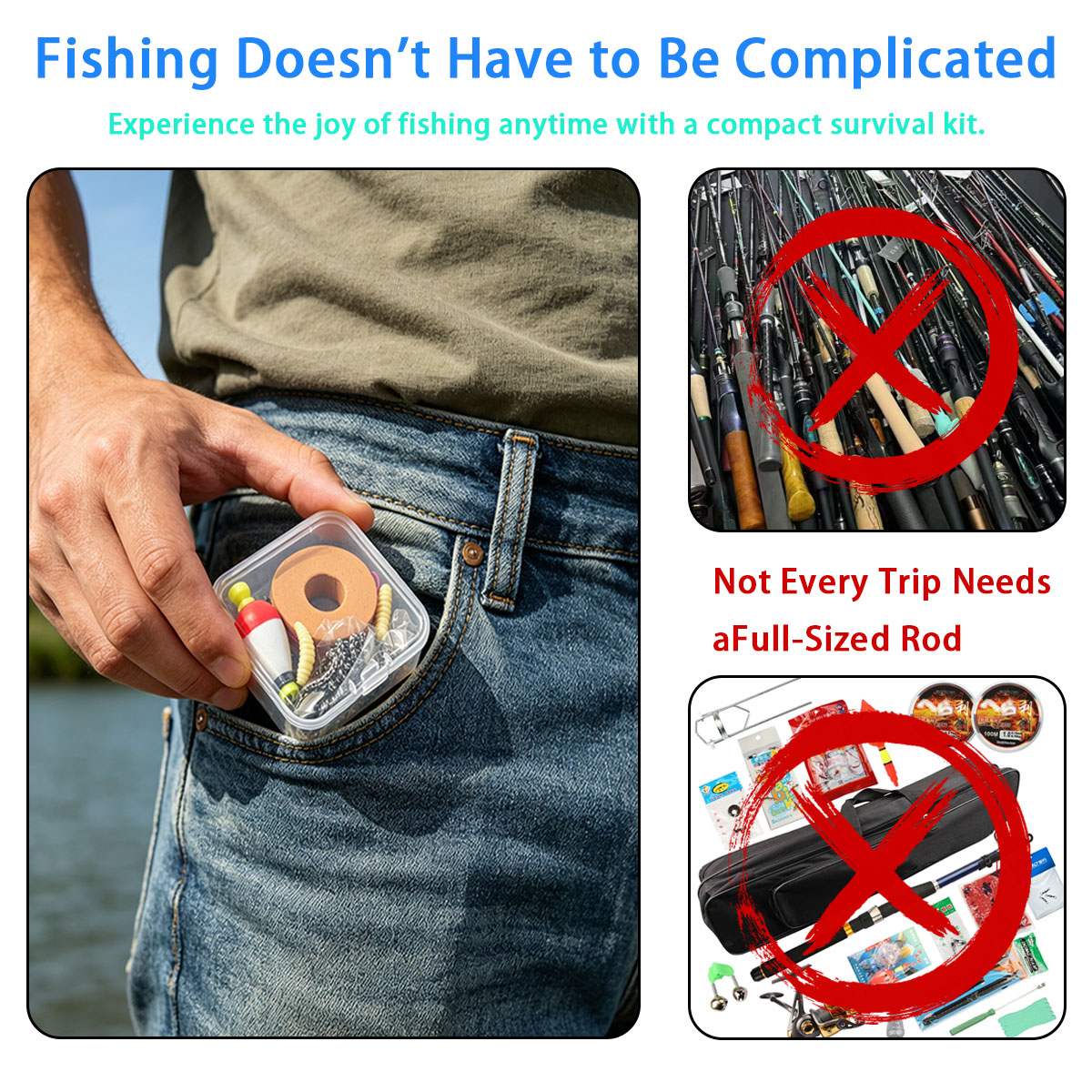 Fishing Lure Kit - Conjunto portátil de equipamentos de pesca