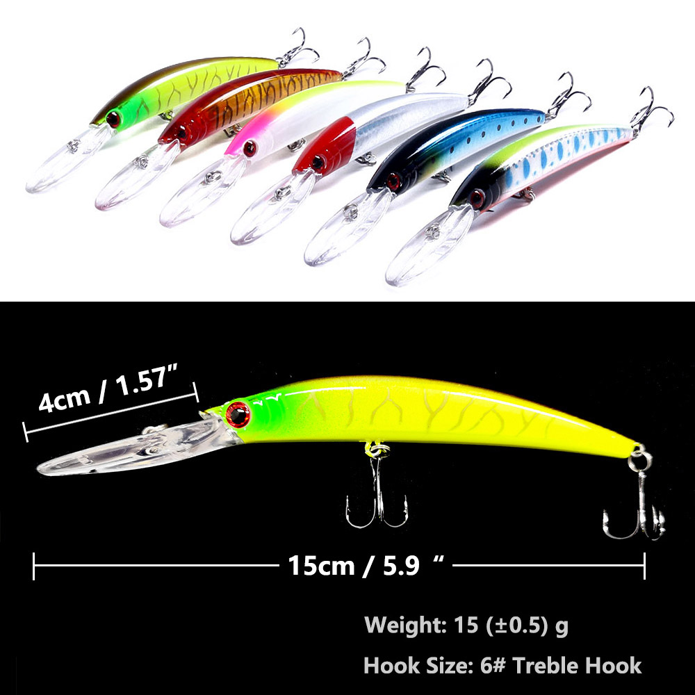 1 pçs 15cm 15g mergulho profun - Fishing Lure Crankbait avaliação e preço